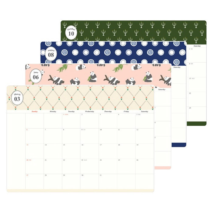 Monthly plan - 2016 Mellow illustration dated diary