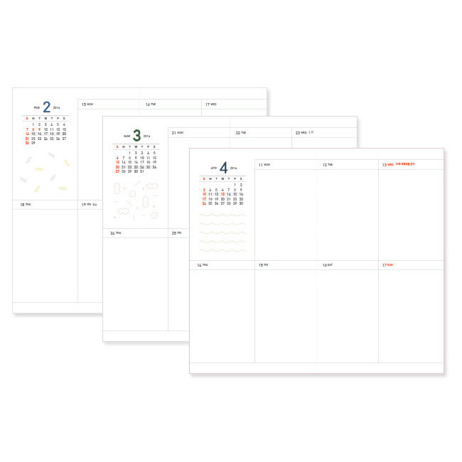 Weekly plan - 2016 My daily life dated small diary