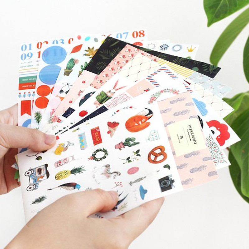 Diary deco sticker set 9 sheets ver.6 Diary deco sticker set 9 sheets ver.6