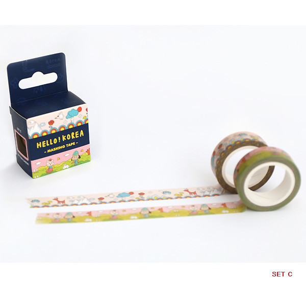 C - Hello Korea pattern washi masking tape