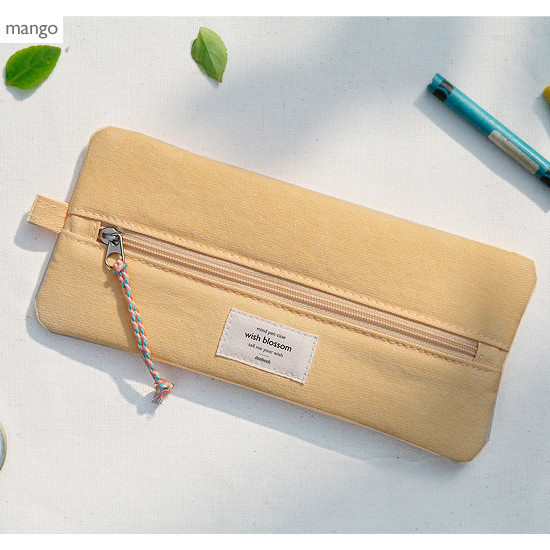Mango - Wish blossom mind middle zipper pen case