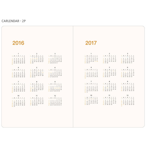 Calendar - 2016 Record weekly dated large planner