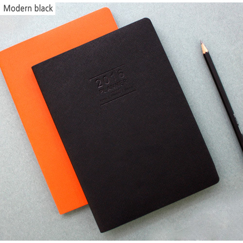 Modern black - 2016 Record weekly dated large planner