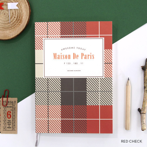 Red check - 2016 Maison de paris undated diary