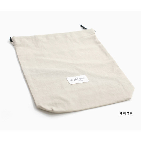 Beige - Natural and Pure fabric gentle drawstring pouch