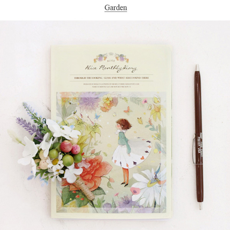 Garden - Indigo Alice illustration undated monthly diary