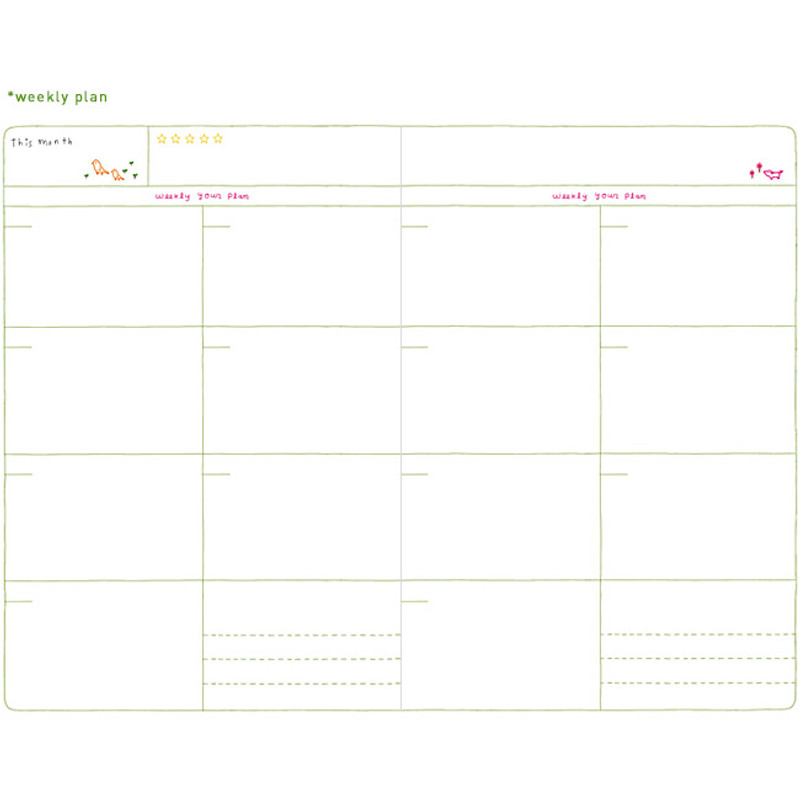 Weekly plan - 2016 Breezy windy pattern undated weekly diary