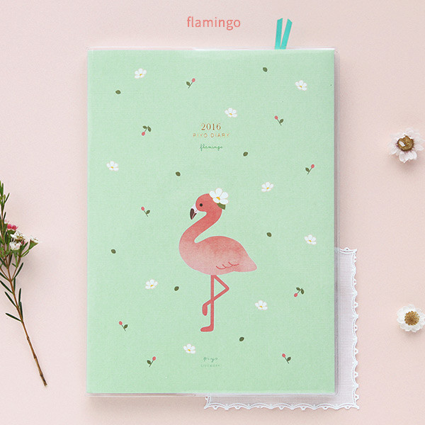 Flamingo - 2016 Piyo cute animal dated diary