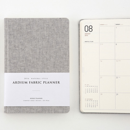 2016 Ardium Linen fabric cover dated planner