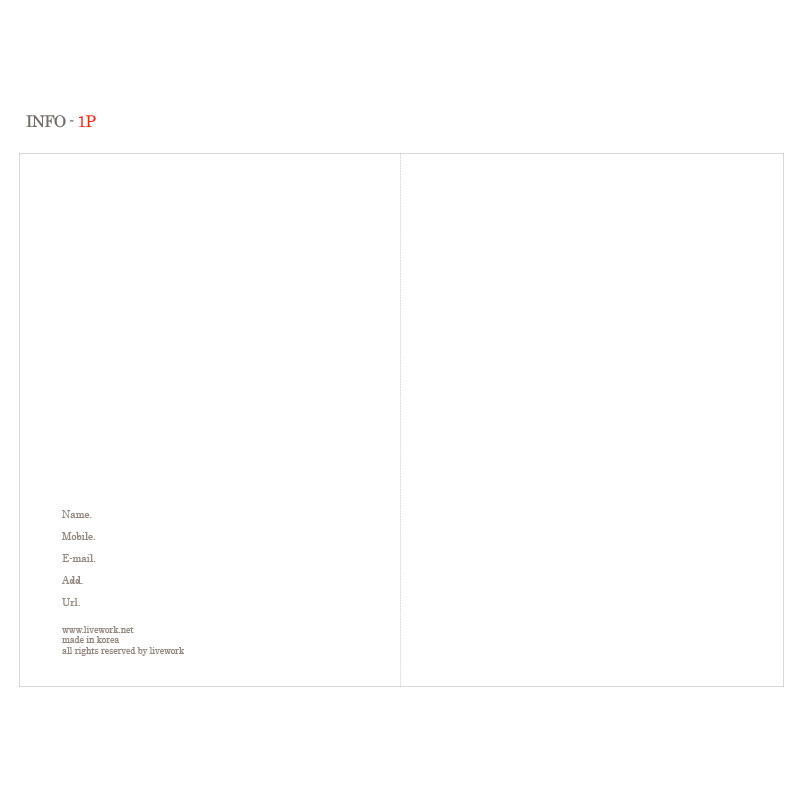 Info - 2016 Object dated weekly diary