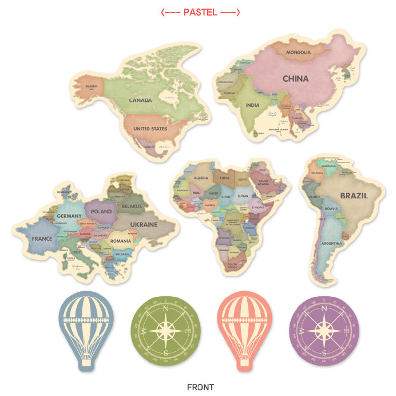 Pastel - World map travel ground garland