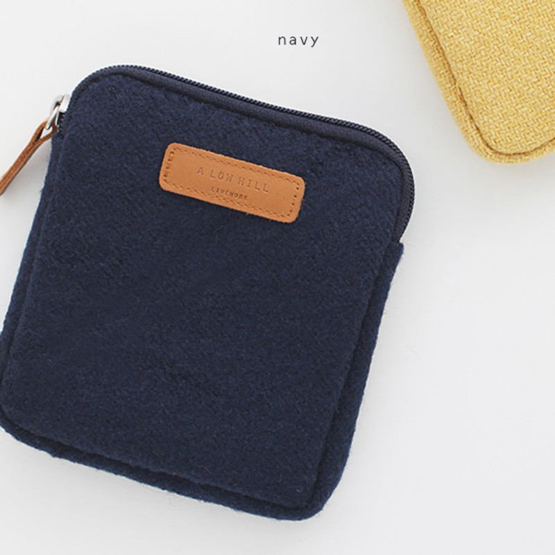 Navy - A low hill basic winter square small pouch Navy - A low hill basic winter square small pouch