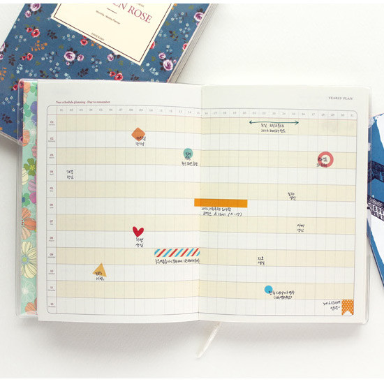 Yearly plan - 2016 La vie en rose undated diary 