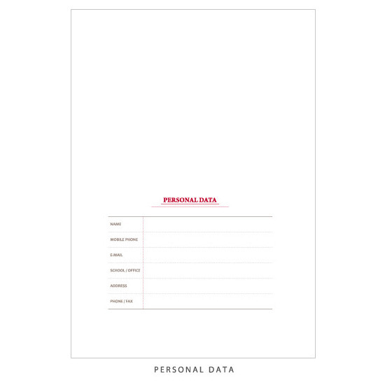 Personal data - 2016 La vie en rose undated diary