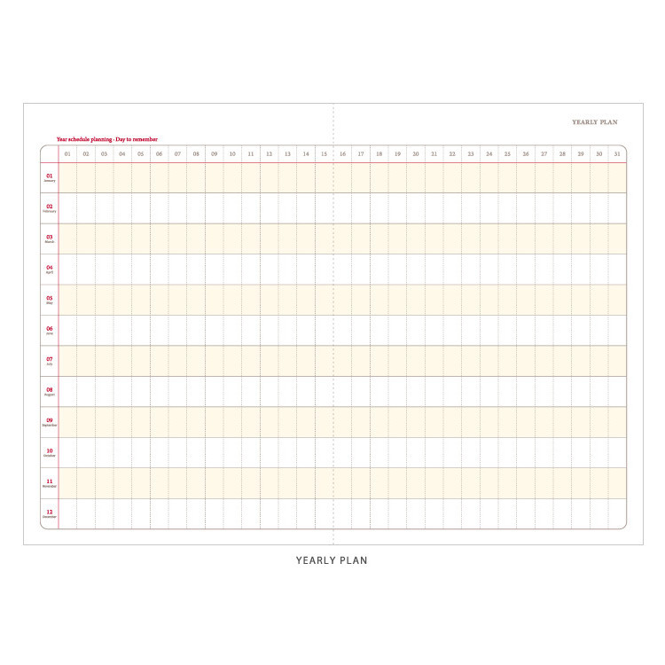 Yearly plan - 2016 La vie en rose undated diary