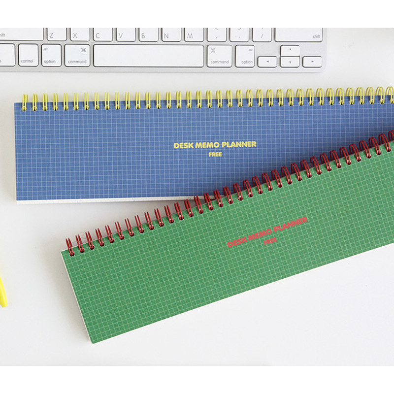 Desk wirebound grid memo pad planner