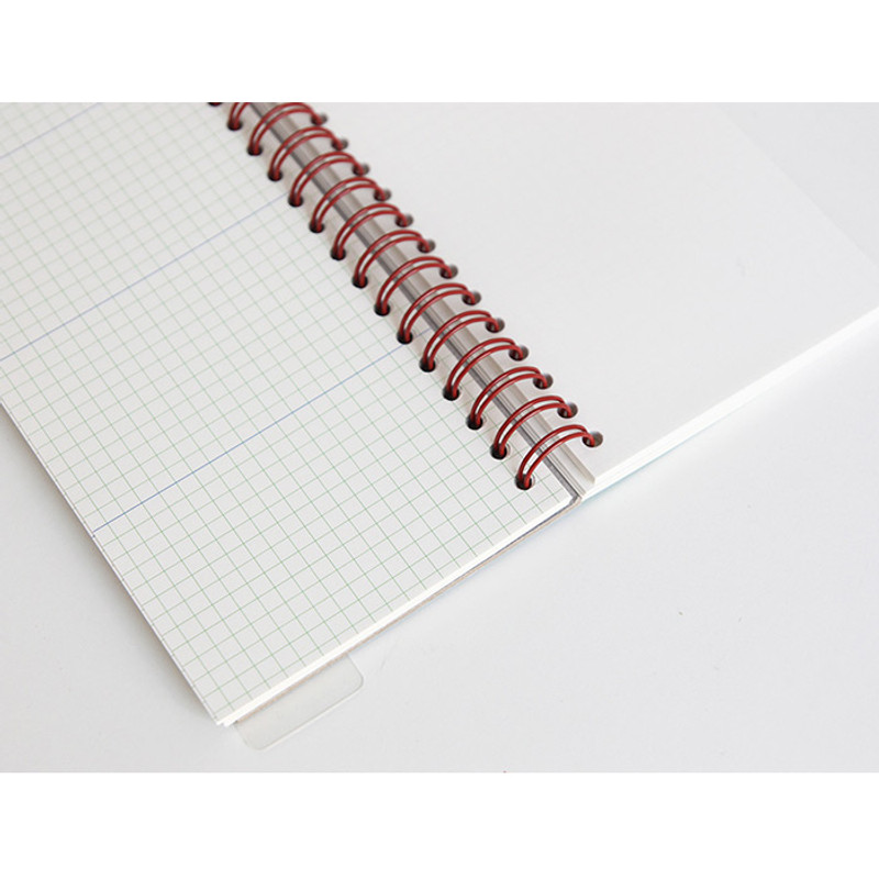 Detail of Desk wirebound grid memo pad planner
