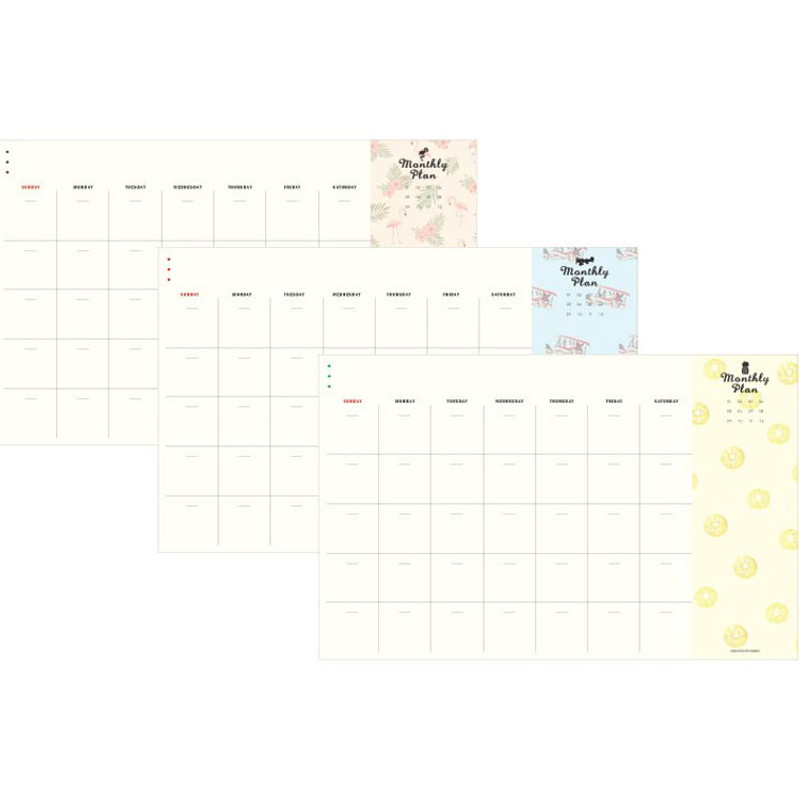 Desk  pattern undated monthly planner Desk  pattern undated monthly planner