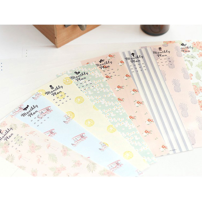 Desk pattern undated monthly planner Desk pattern undated monthly planner