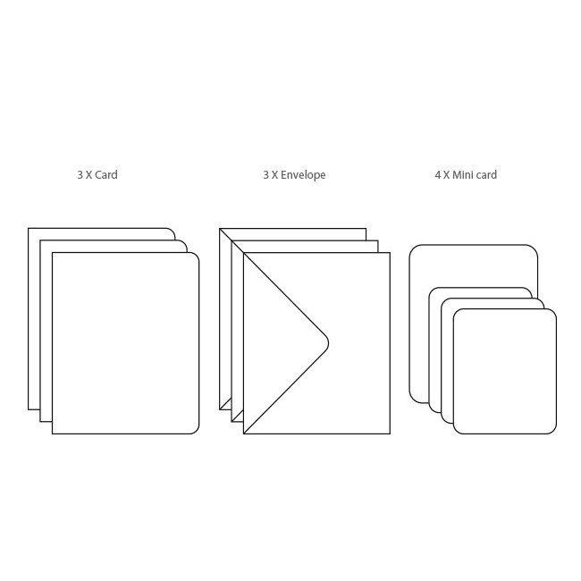 3 cards, 3 envelops and 3 small cards - Nacoo Salut Illustration Card Set