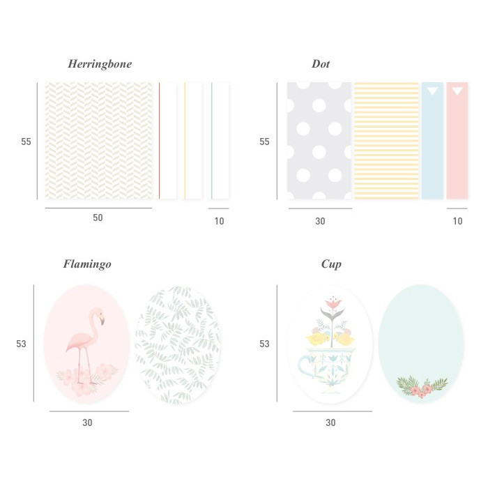 Size of Translucent tracing paper sticky memo