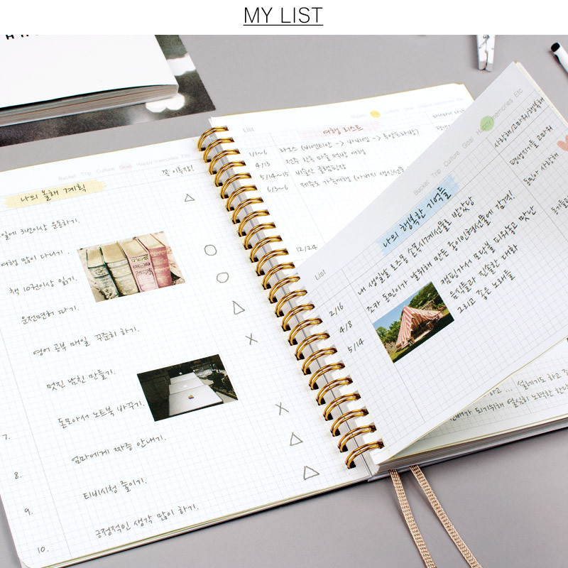 My list - Divide the time wirebound undated diary