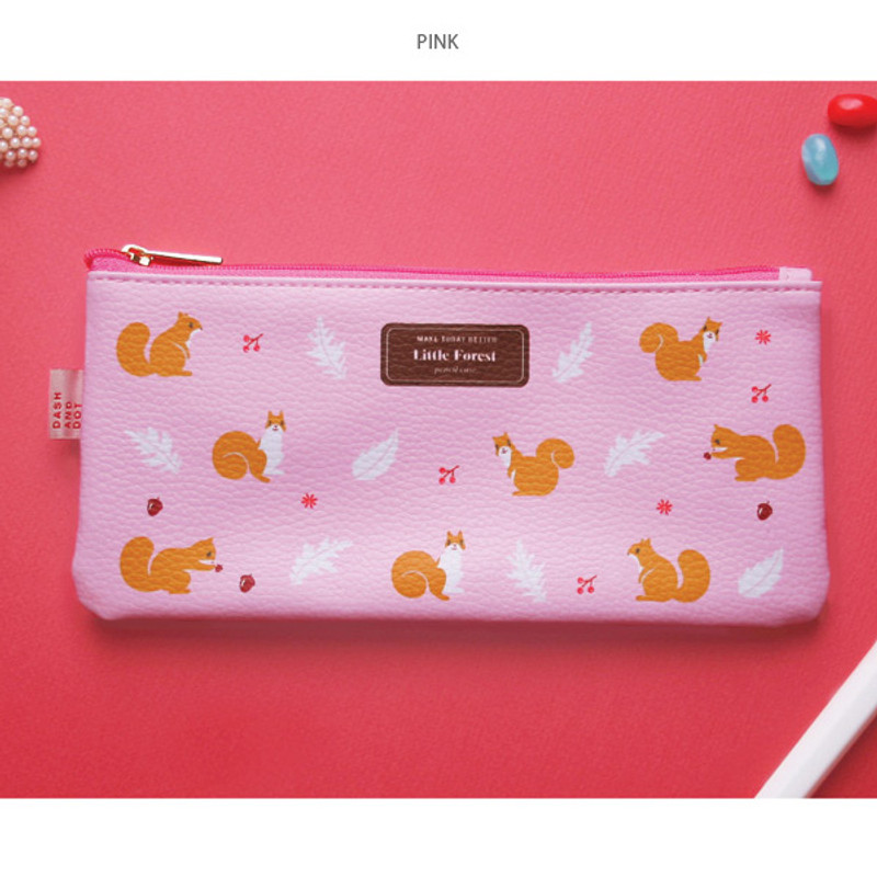 Pink - Little forest zipper pencil case Pink - Little forest zipper pencil case