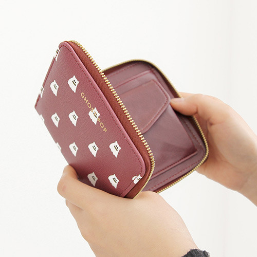 Ghost pop zip around small wallet ver.2 