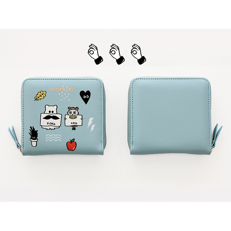 Sky - Ghost pop zip around small wallet ver.2 