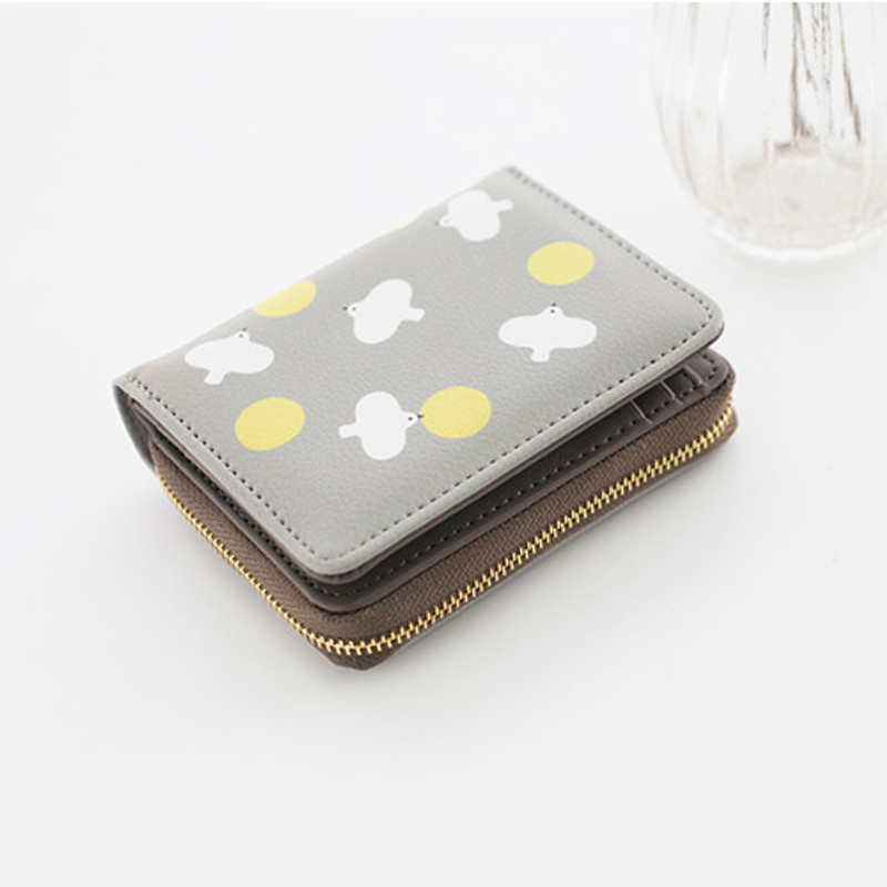 Moon bird - Piyo zip around small wallet