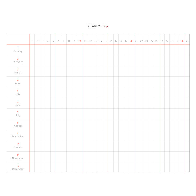 Yearly - Live your life undated diary scheduler