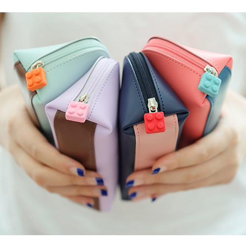Rubber block zipper slider pencil case