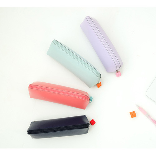 Rubber block zipper slider pencil case