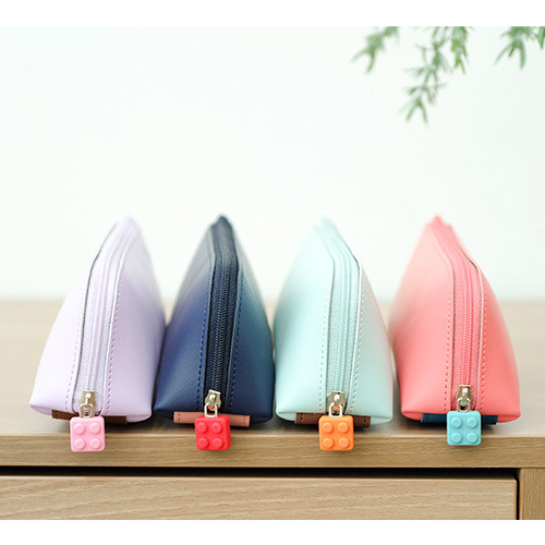 Rubber block zipper slider pencil case