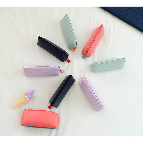 Rubber block zipper slider pencil case