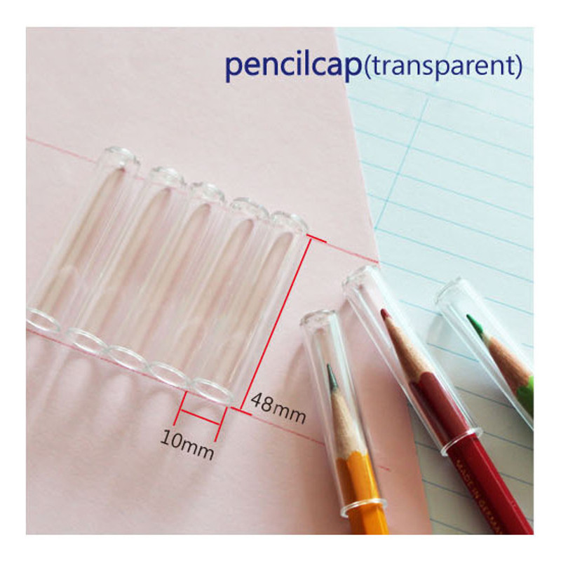 Size of Clear pencil cap set