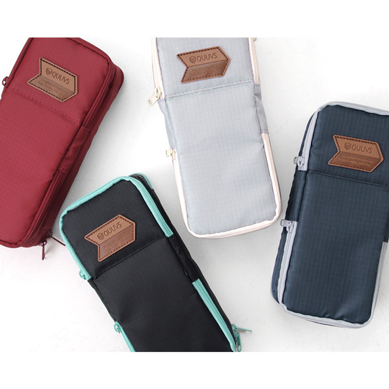Multi pocket zip around pencil pouch 