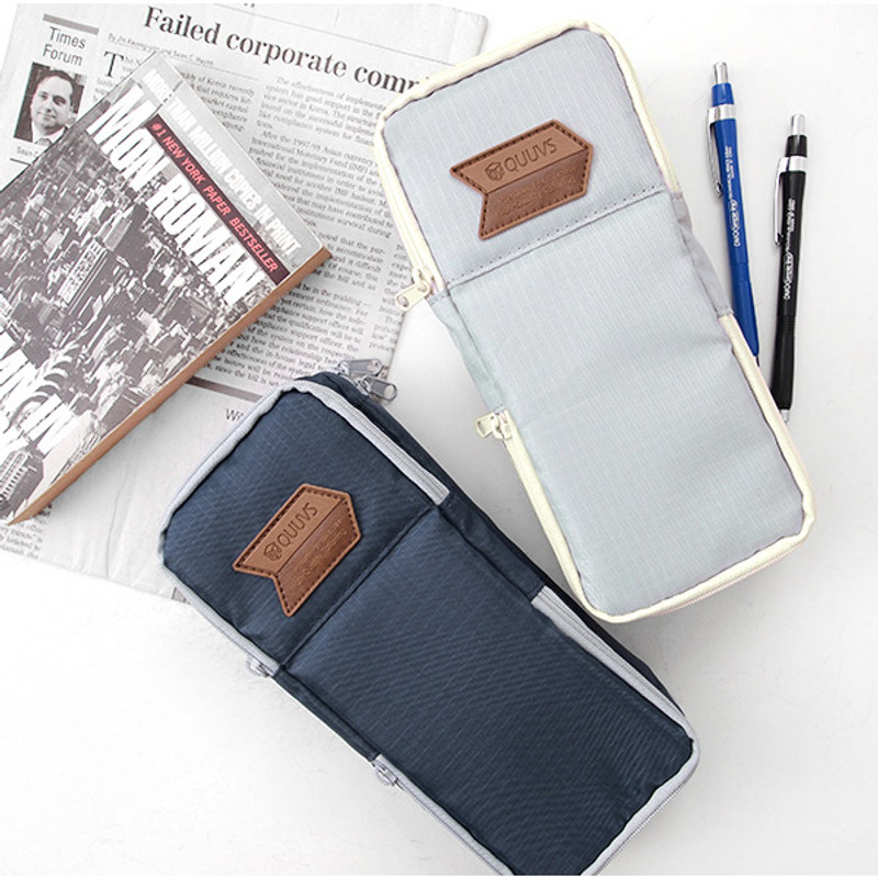 Multi pocket zip around pencil pouch 