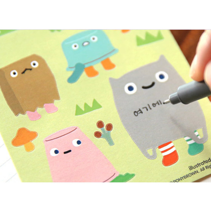Detail of Ugly monster deco paper sticker