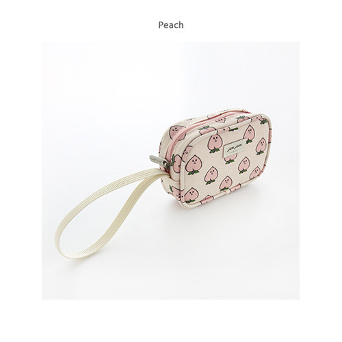 Peach - Jam Jam cute illustration pattern small pouch