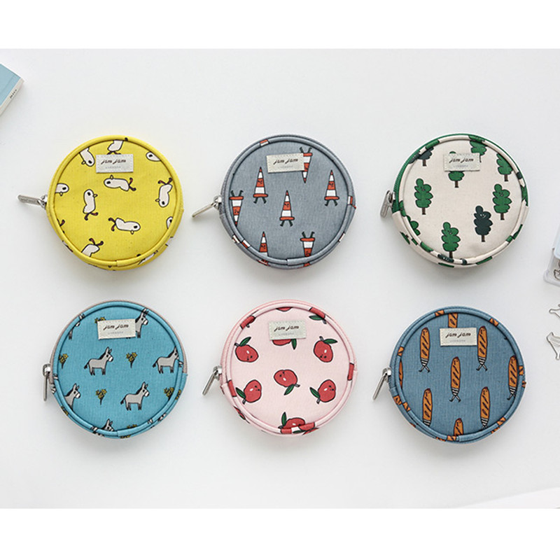 Jam Jam pattern circle zipper pouch