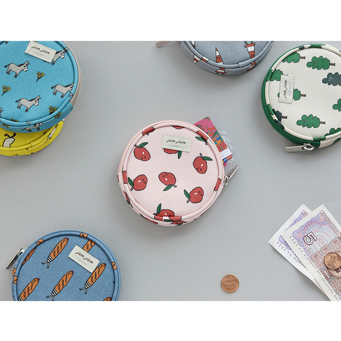 Jam Jam pattern circle zipper pouch