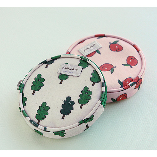 Jam Jam pattern circle zipper pouch