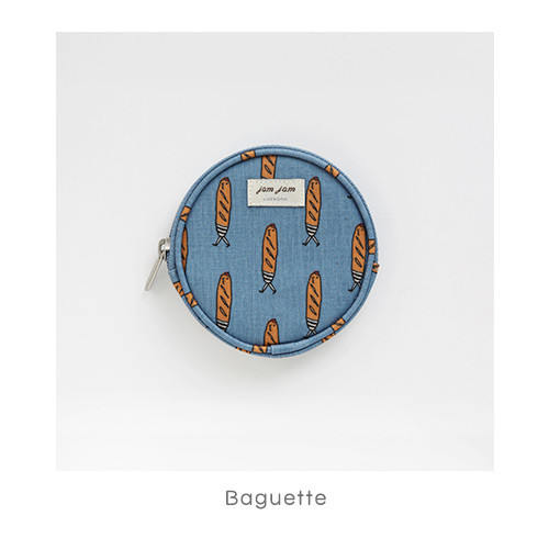 Baguette - Jam Jam pattern circle zipper pouch