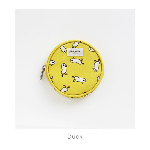 Duck - Jam Jam pattern circle zipper pouch