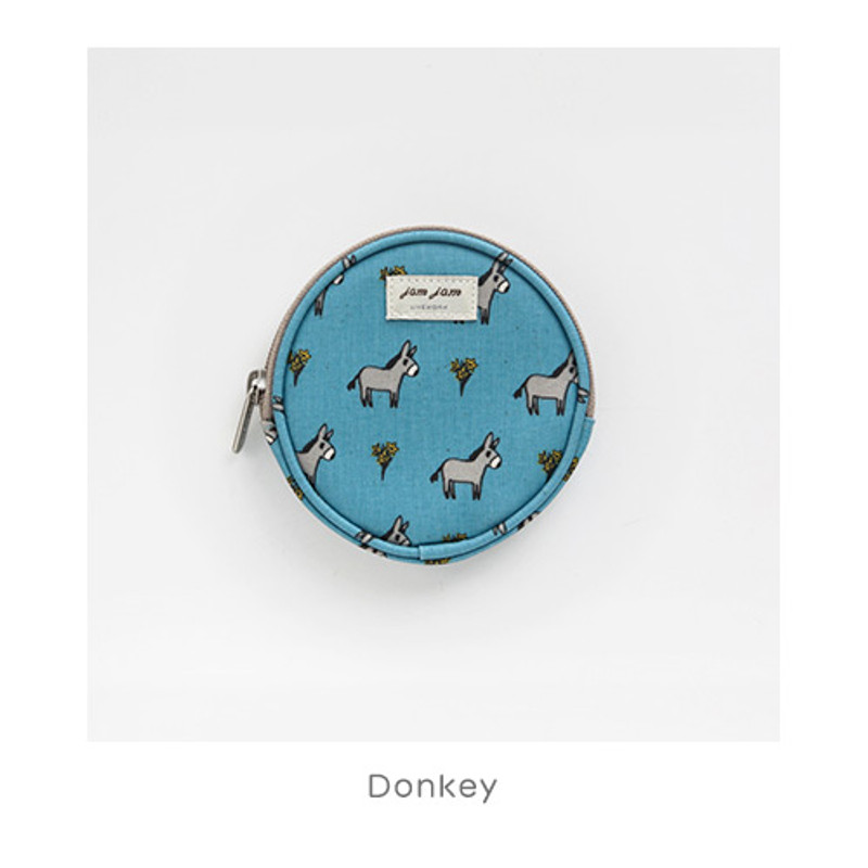 Donkey - Jam Jam pattern circle zipper pouch