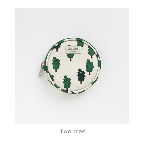Two tree - Jam Jam pattern circle zipper pouch