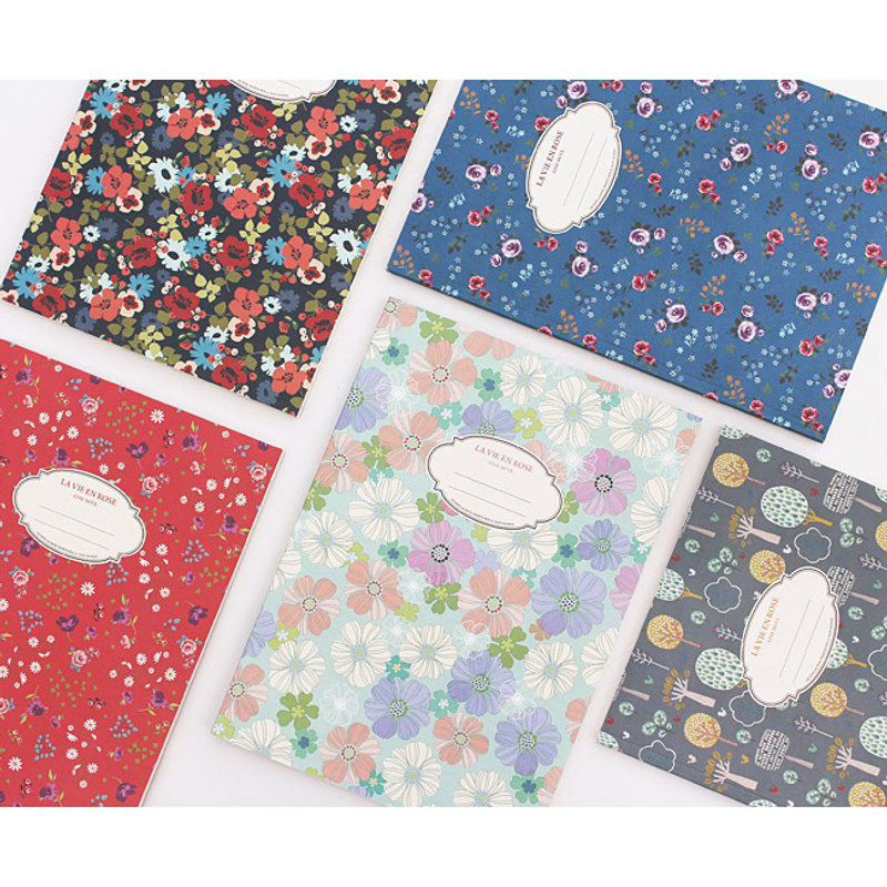 La vie en rose B5 size lined notebook