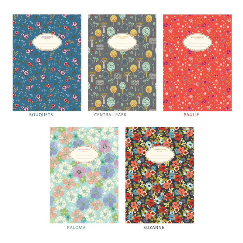 La vie en rose B5 size lined notebook