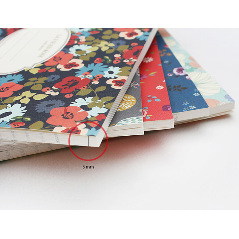 Detail of La vie en rose B5 size lined notebook